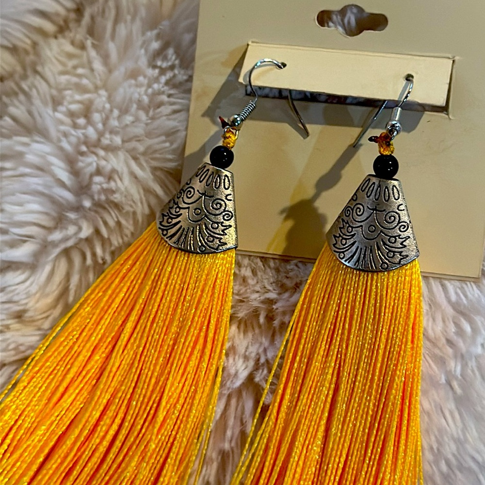 Boho Tassel 3” Earrings Brand New - Picture 3 of 4